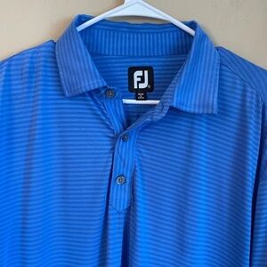 Classic Blue Stripe Footjoy XXL Golf Polo